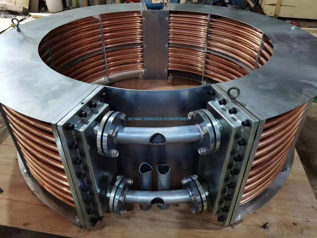 Air Cooled Oil Cooler 100kW Hydro Turbine Lube Oil Cooling System 1000RPM Bearing Coil