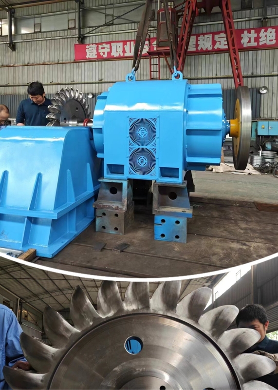 Générateur de turbine Pelton à refroidissement par huile Générateur de puissance de turbine Pelton avec corps en fonte