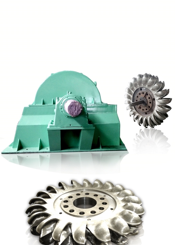 Turbine à tête Pelton pour centrale hydroélectrique Capacité de 5 à 50 t Fréquence nominale 50/60 Hz Mode d'excitation sans pinceau ou thyristor