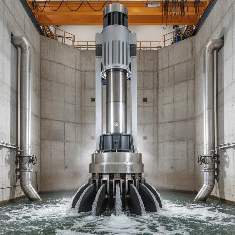 Générateur à turbine de 100 kW à 1000 kW en acier inoxydable ou en alliages à haute résistance avec installation verticale pour la production d'hydroélectricité