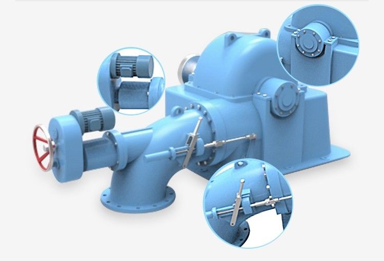 Générateur de turbine Turgo avec roue en acier inoxydable, hauteur de chute nominale de 50 à 400 m et vanne papillon pour solutions d'alimentation hors réseau ou connectées au réseau